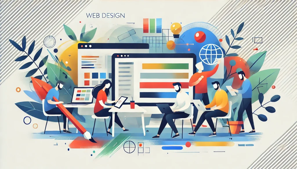 image of a web design agency with staff working