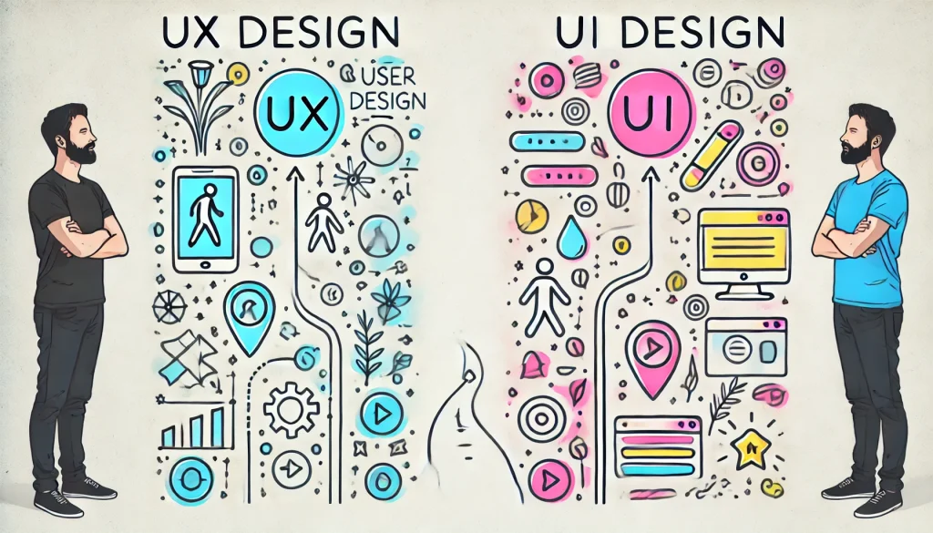 image showing the differences between User Experience (UX) and User Interface (UI) design