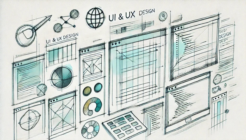 image showing a multitude of screens used to create ui and ux designs.