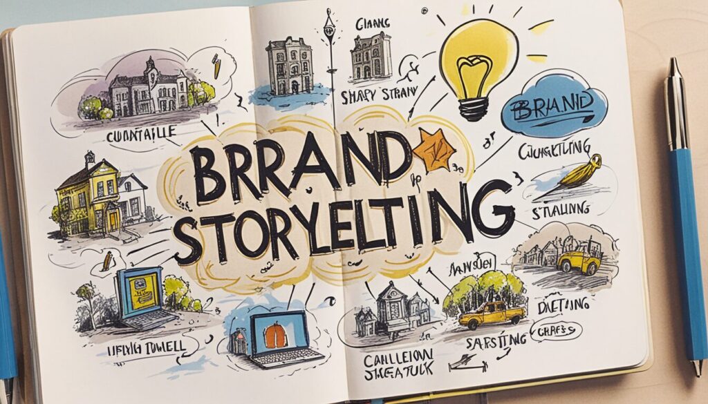 sketch image showing brand storytelling