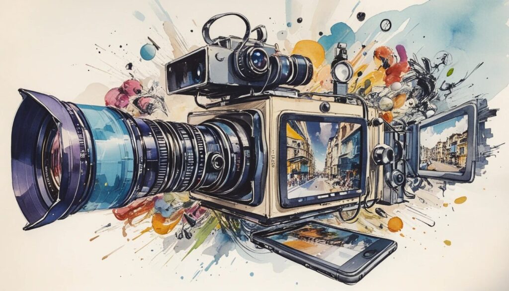 illustration of a video camera to illustrate video being a powerful tool for blogging and social media.