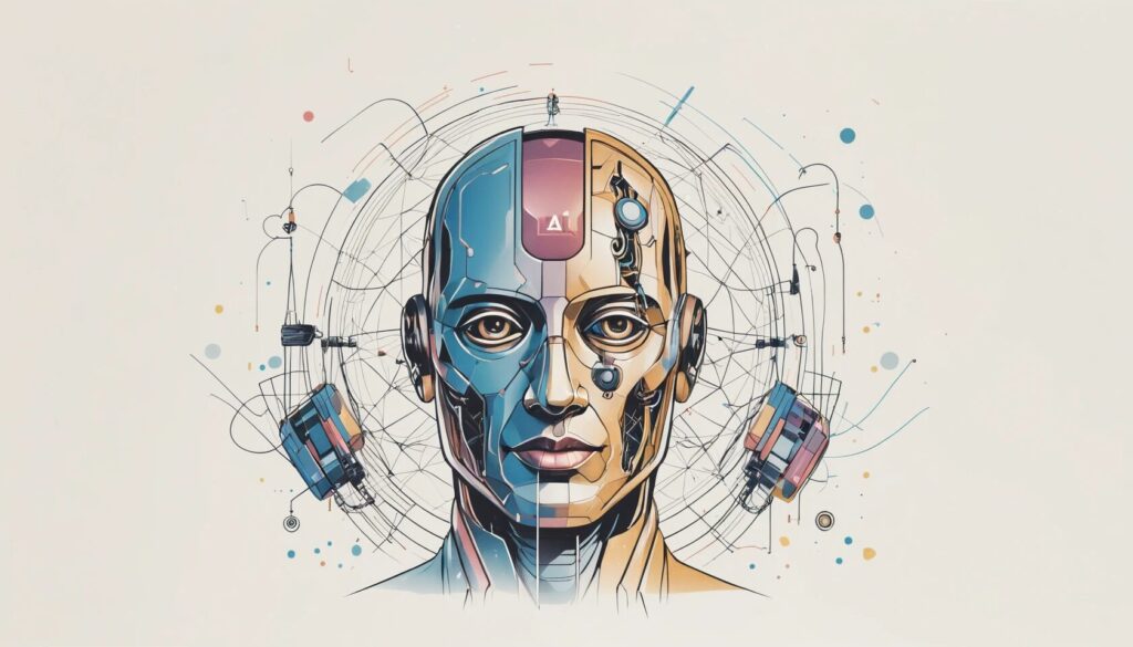 image of an android looking man showing the idea of AI.